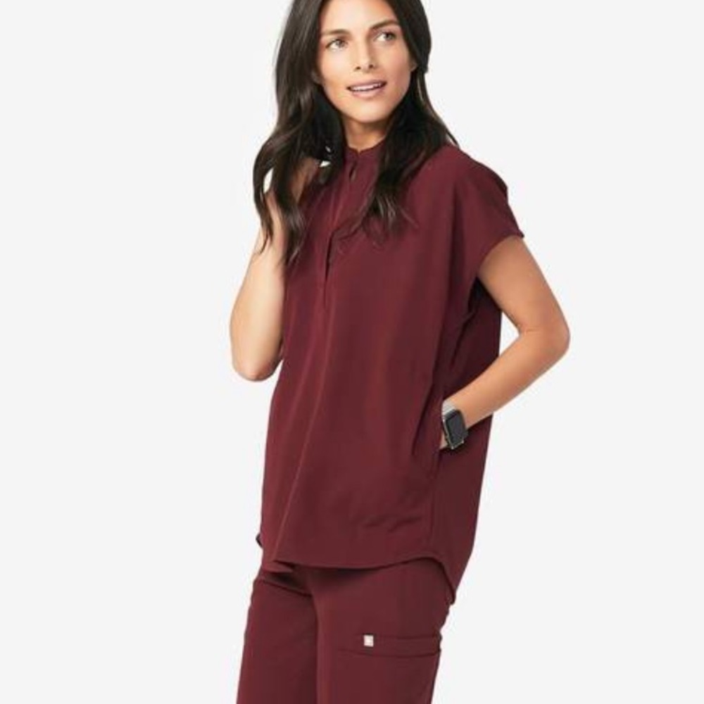 FIGS burgundy scrub set